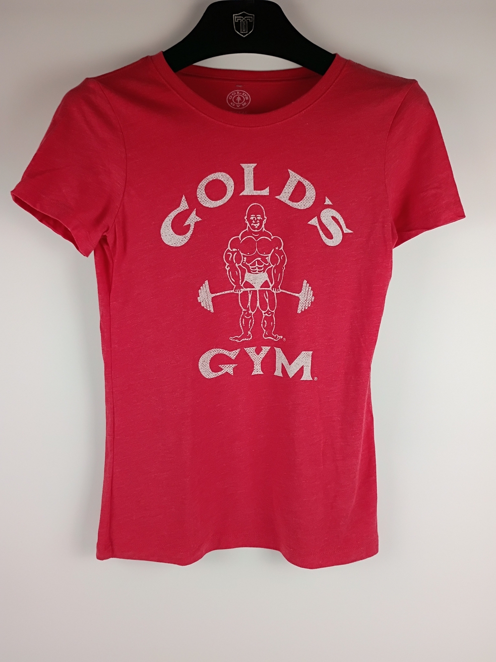 Gold's Gym Women's Short Sleeve Logo Tee in Red